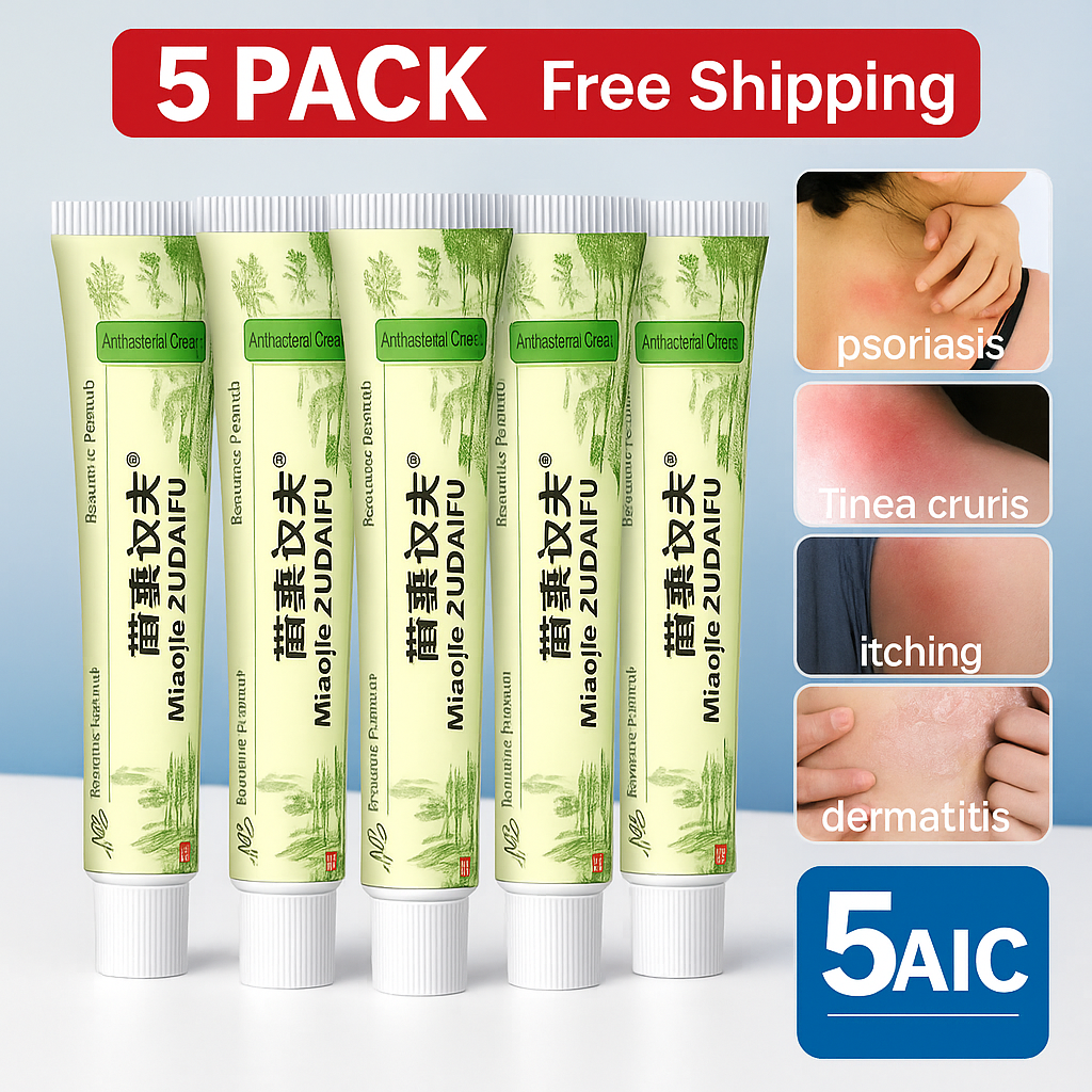 FreeShipping Buy 1 Take 4 (5 Pcs) MiaoJia Zudaifu Chinese Herbal Skin Cream Oingtment 15g*5